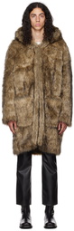 System Beige Faux-Fur Coat