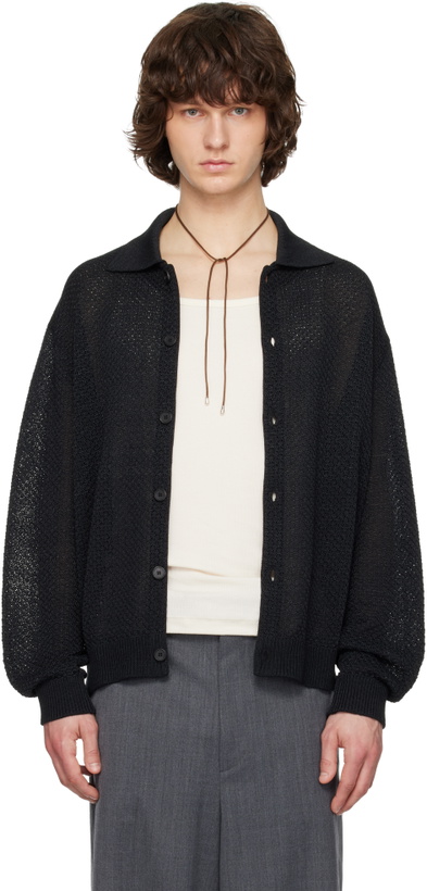 Photo: Solid Homme Black Collar Button Cardigan