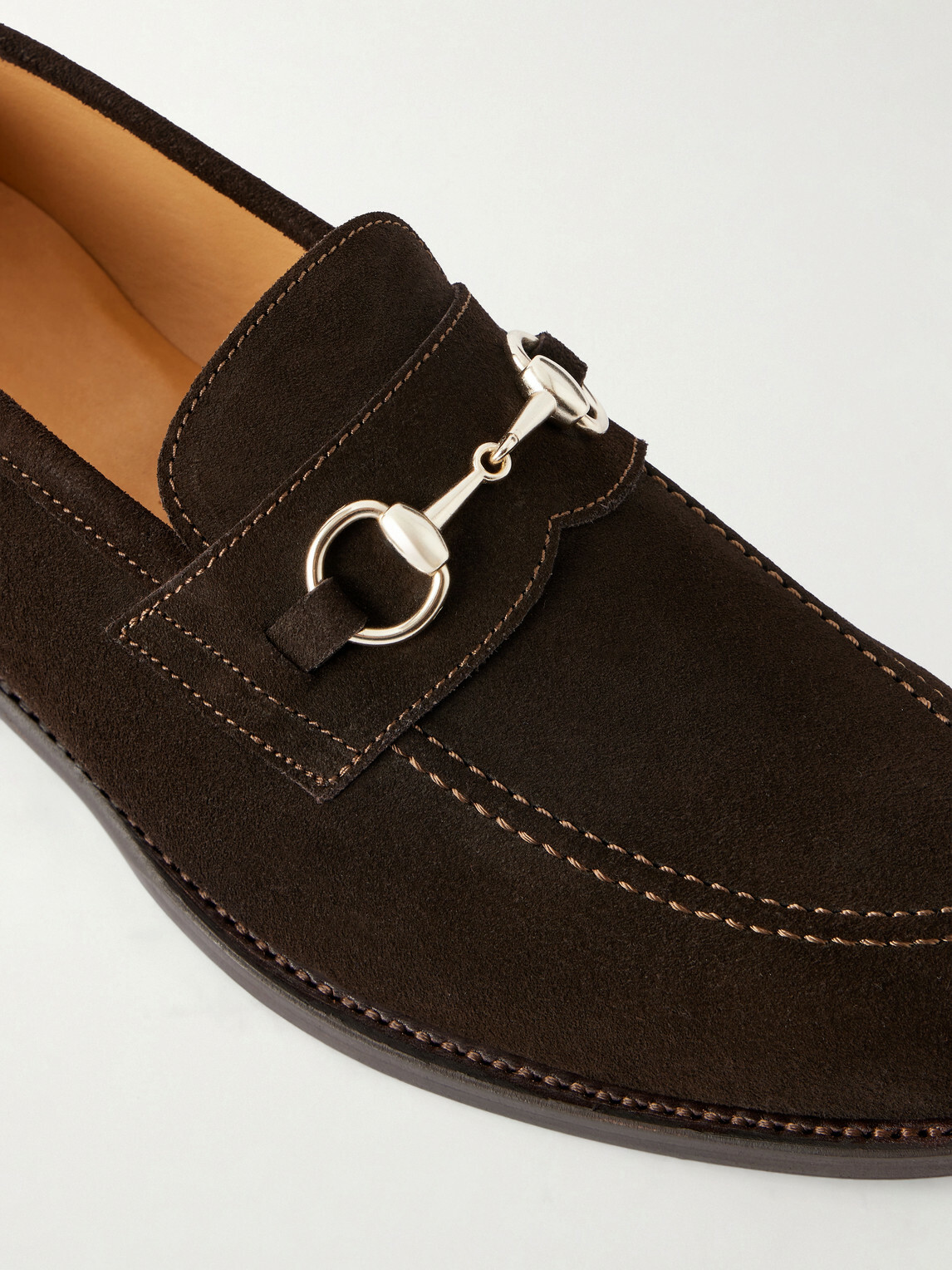 MORJAS - The Horsebit Suede Loafers - Brown