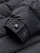 Valentino - Logo-Print Shell Hooded Down Jacket - Blue