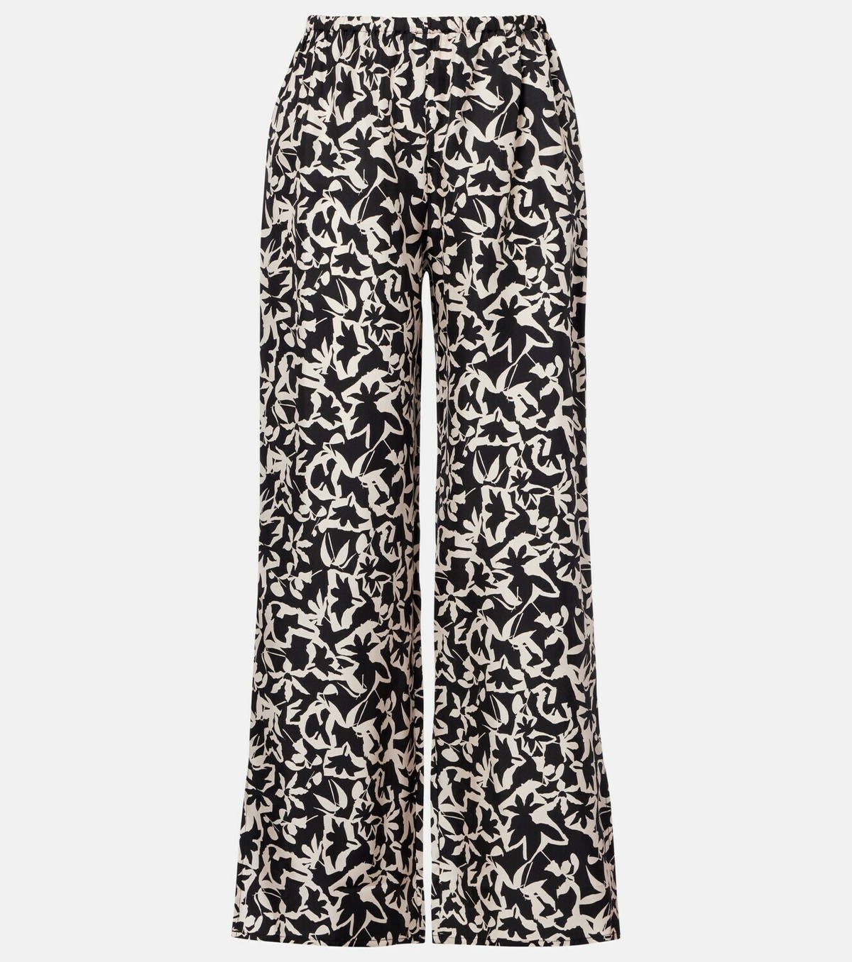 Asceno Loreto printed silk twill wide-leg pants