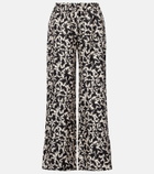 Asceno Loreto printed silk twill wide-leg pants