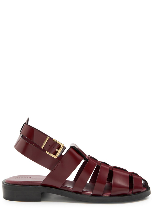 Photo: Alohas Perry Fisherman Leather Sandals Burgundy