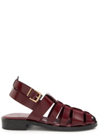 Alohas Perry Fisherman Leather Sandals Burgundy
