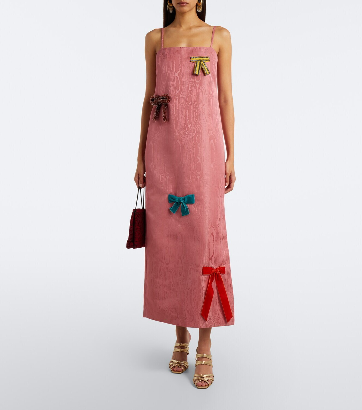 Alémais Valentina bow-detail moiré midi dress