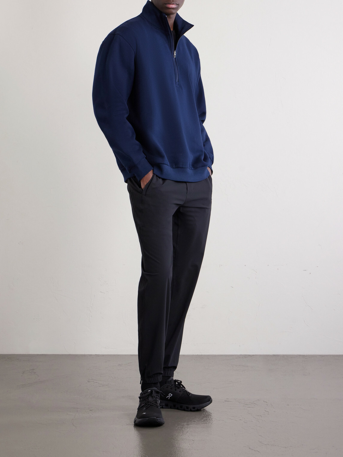 Lululemon - Steady State Cotton-Blend Jersey Half-Zip Sweatshirt - Blue