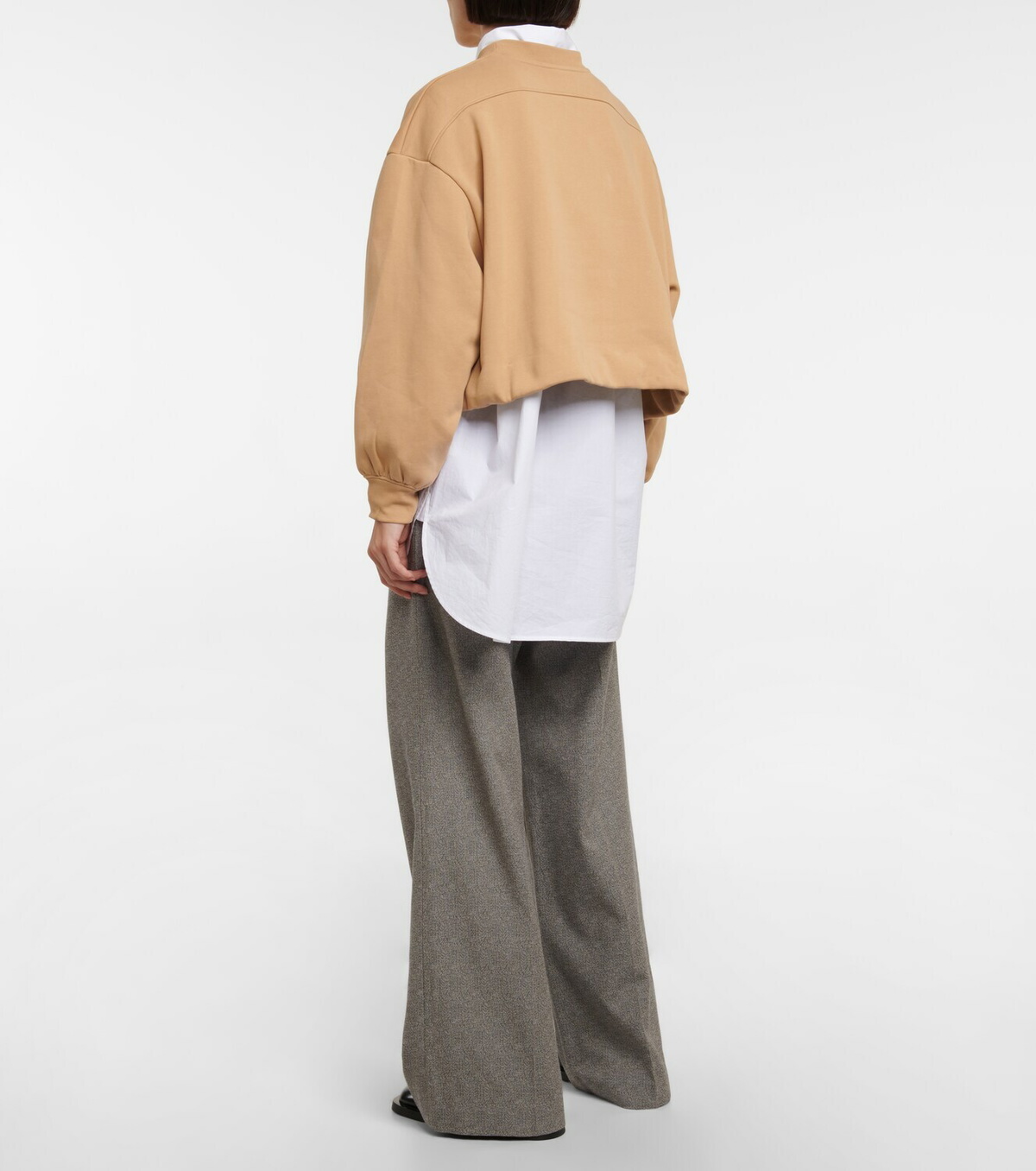 Patou Cropped cotton jersey sweater