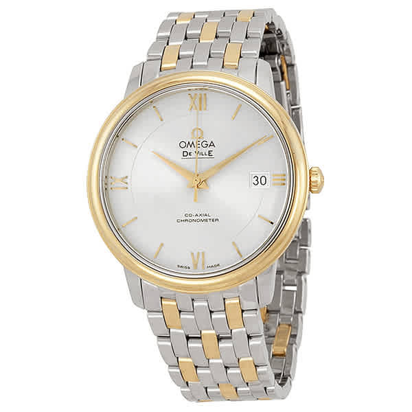 Photo: Omega DeVille Prestige Stainless Steel and 18kt Yellow Gold Silver Dial Unisex Watch 42420372002001