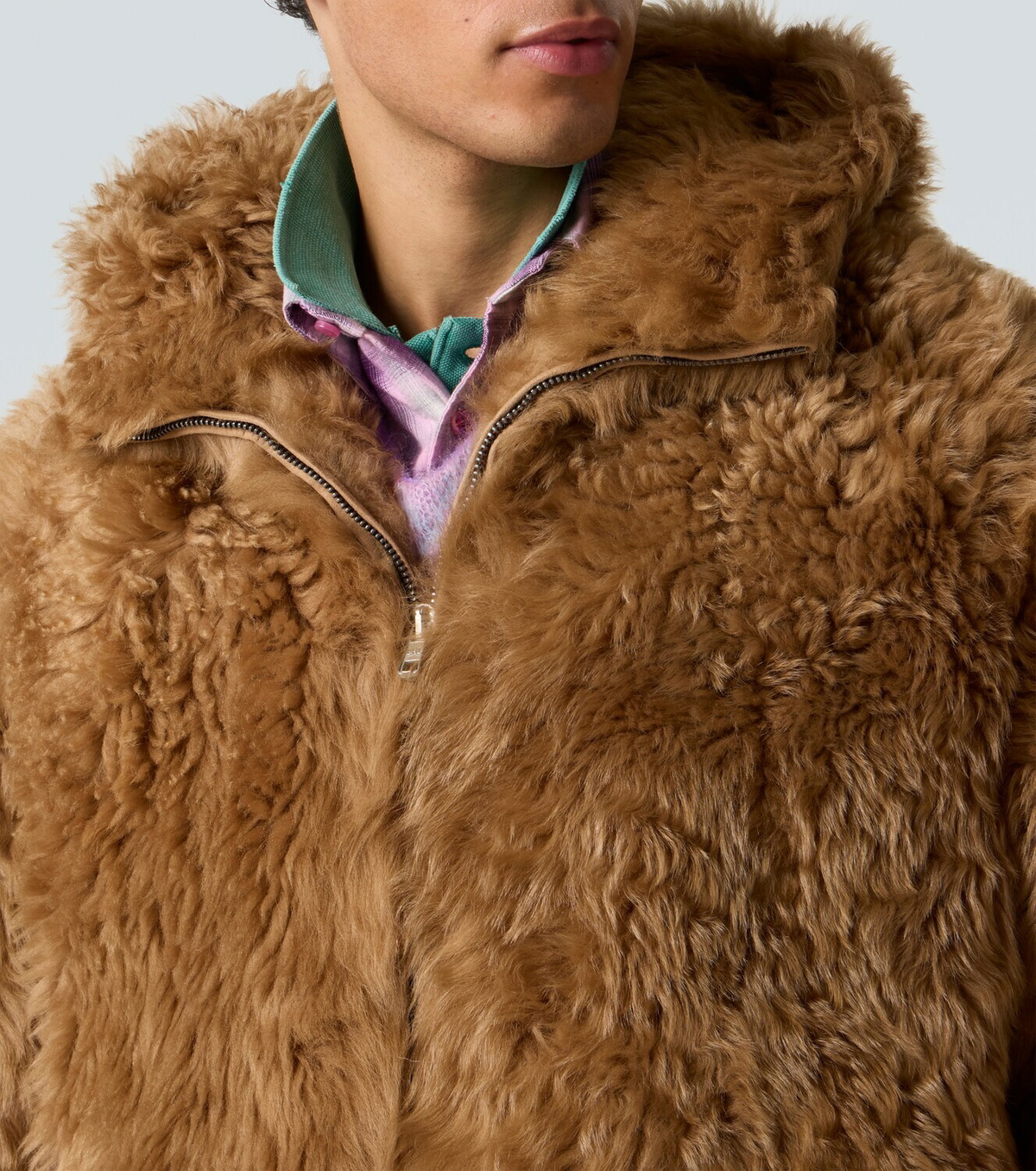 ERL Hooded shearling coat