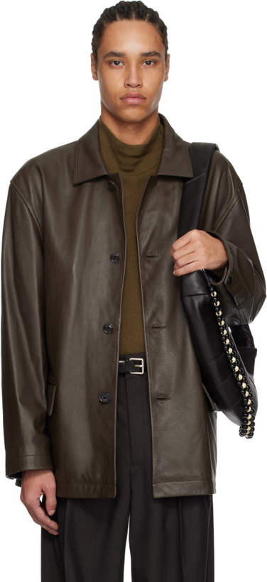 Photo: LEMAIRE Brown Relaxed Leather Jacket