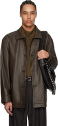 LEMAIRE Brown Relaxed Leather Jacket