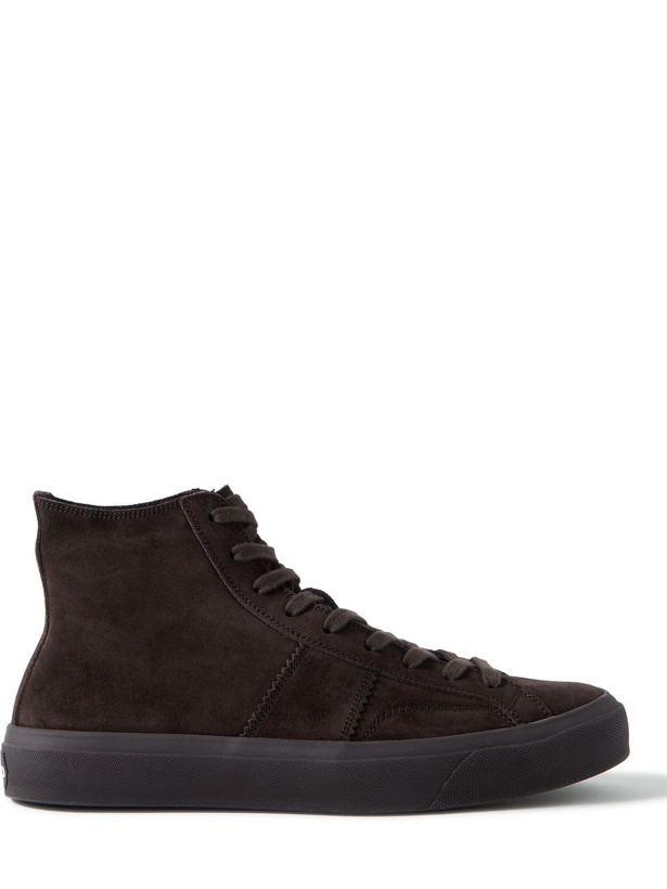 Photo: TOM FORD - Cambridge Suede High-Top Sneakers - Brown