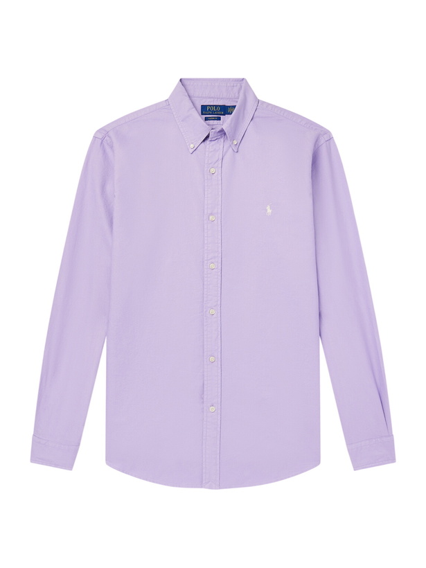 Photo: Polo Ralph Lauren - Logo-Embroidered Cotton Shirt - Purple