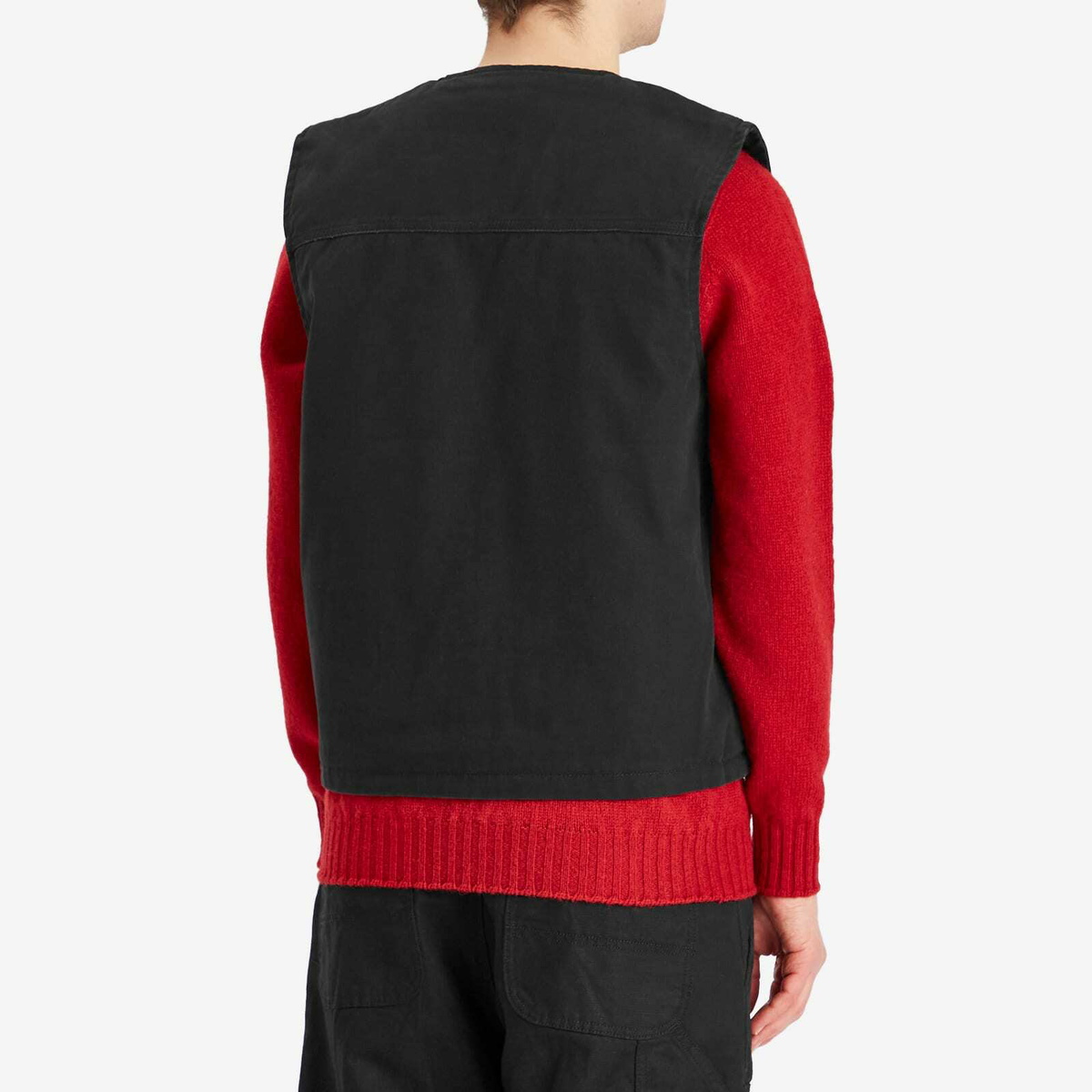 Dickies Men's Duck Canvas Vest in Stone Washed Black