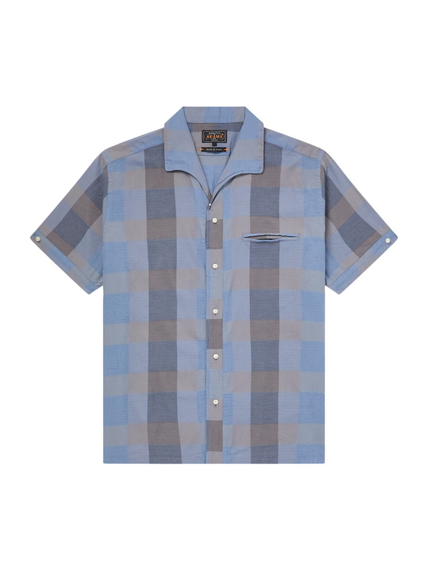 Photo: Beams Plus - Italian Collar Checked Cotton Shirt - Blue