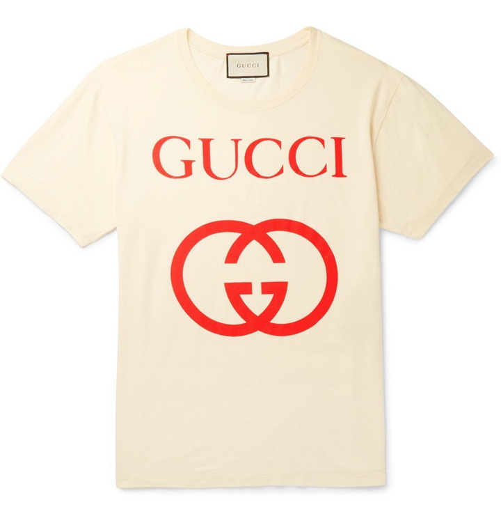 Photo: Gucci - Logo-Print Cotton-Jersey T-Shirt - Men - White