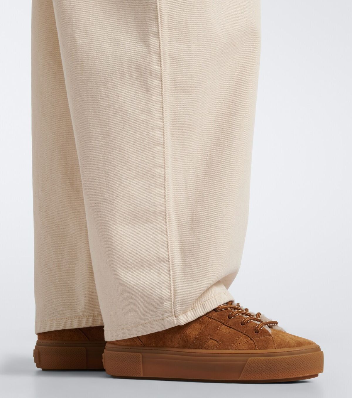 Hogan Crosswind shearling-trimmed suede sneakers