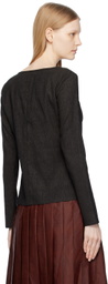 UMBER POSTPAST Brown Mud-Dyed Cardigan