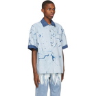 Feng Chen Wang Blue Resist Dyed Short Sleeve Shirt