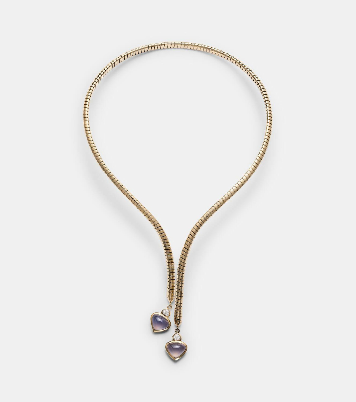 Marina B Trisolina 18kt gold necklace with blue chalcedony and diamonds