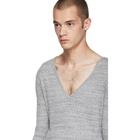 Balmain Grey V-Neck T-Shirt