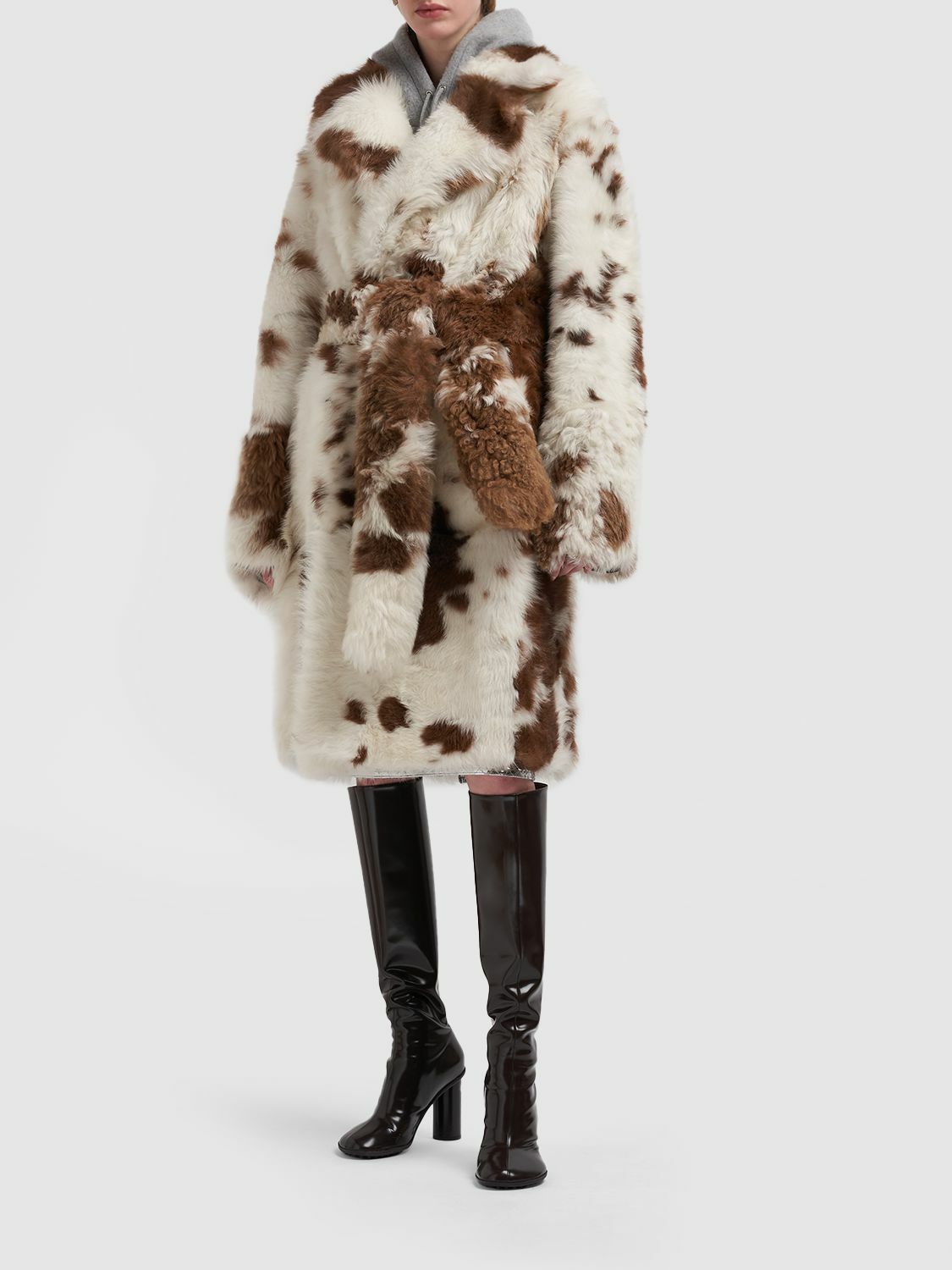 BOTTEGA VENETA - Regular Fit Spotted Shearling Coat Bottega