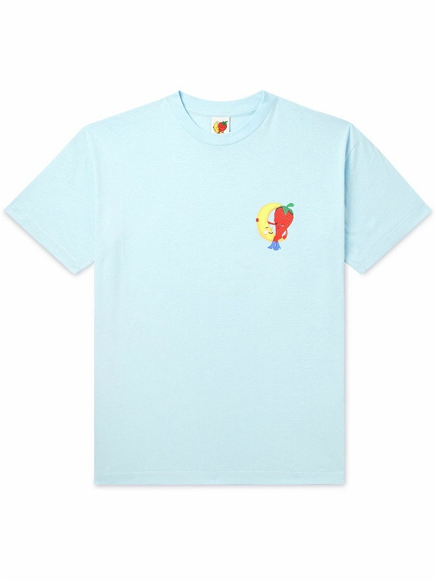 Photo: SKY HIGH FARM - Logo-Print Organic Cotton-Jersey T-Shirt - Blue
