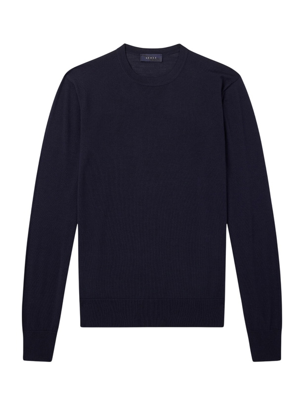 Photo: SEASE - Lasca Wish® Virgin Wool T-Shirt - Blue