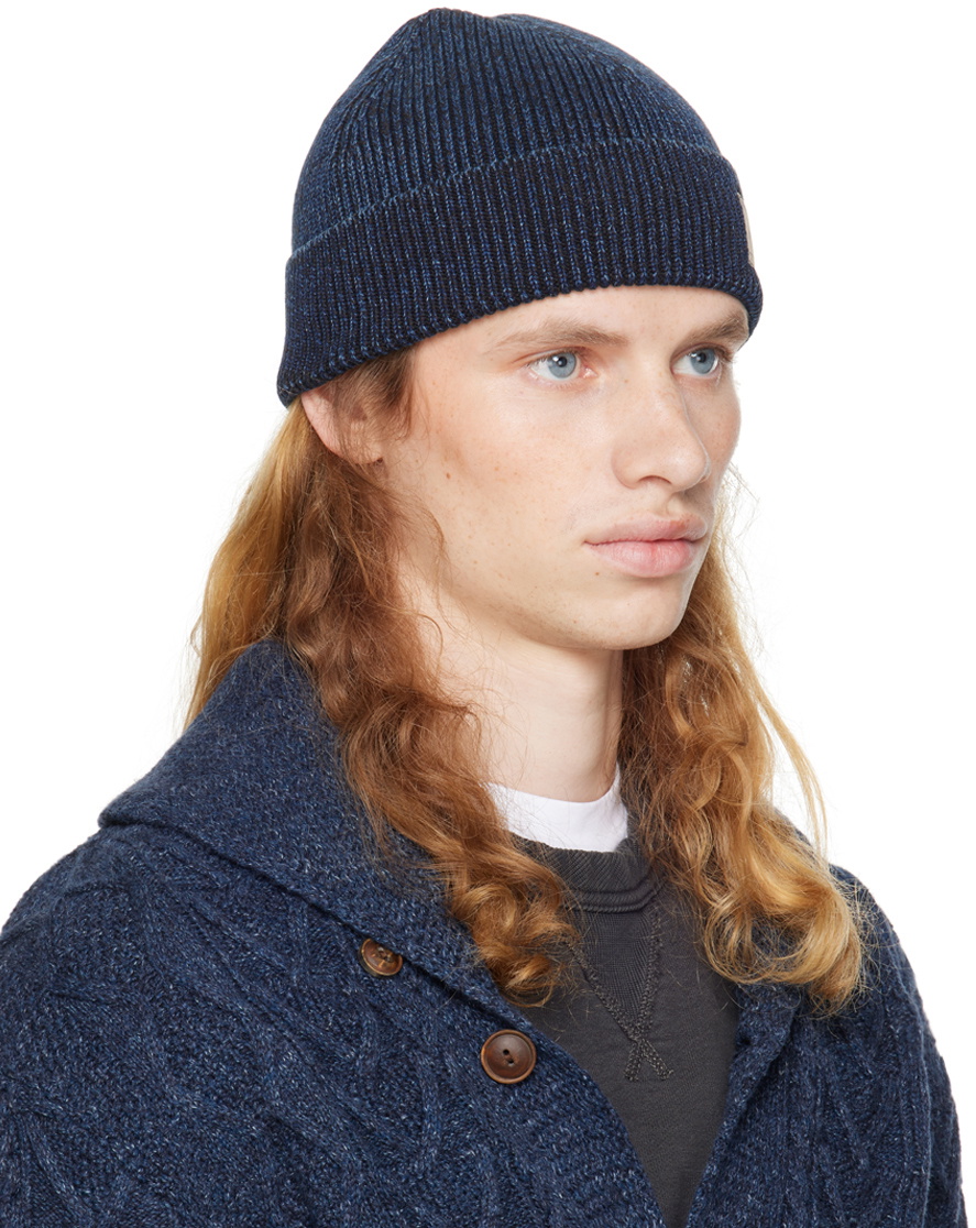 RRL Indigo Cotton Watch Beanie