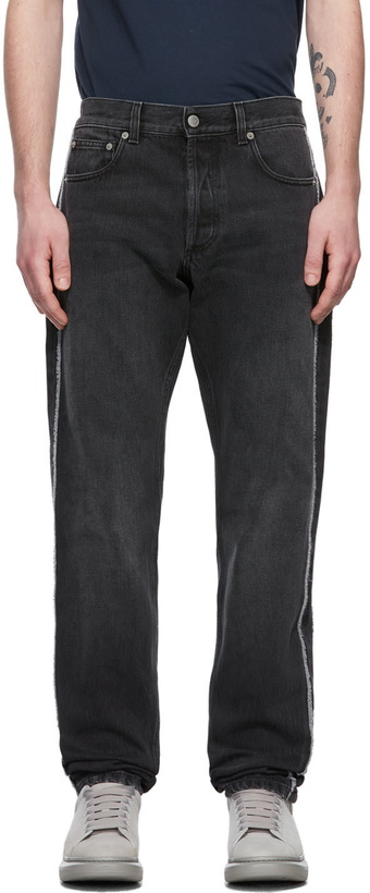 Photo: Alexander McQueen Grey Raw Cut Jeans