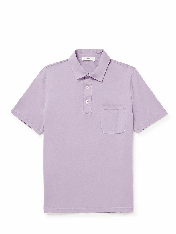 Photo: Mr P. - Garment-Dyed Cotton-Jersey Polo Shirt - Purple