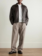 NN07 - Petrus Leather Bomber Jacket - Brown