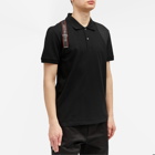 Alexander McQueen Men's Tape Logo Harness Polo Shirt in Black