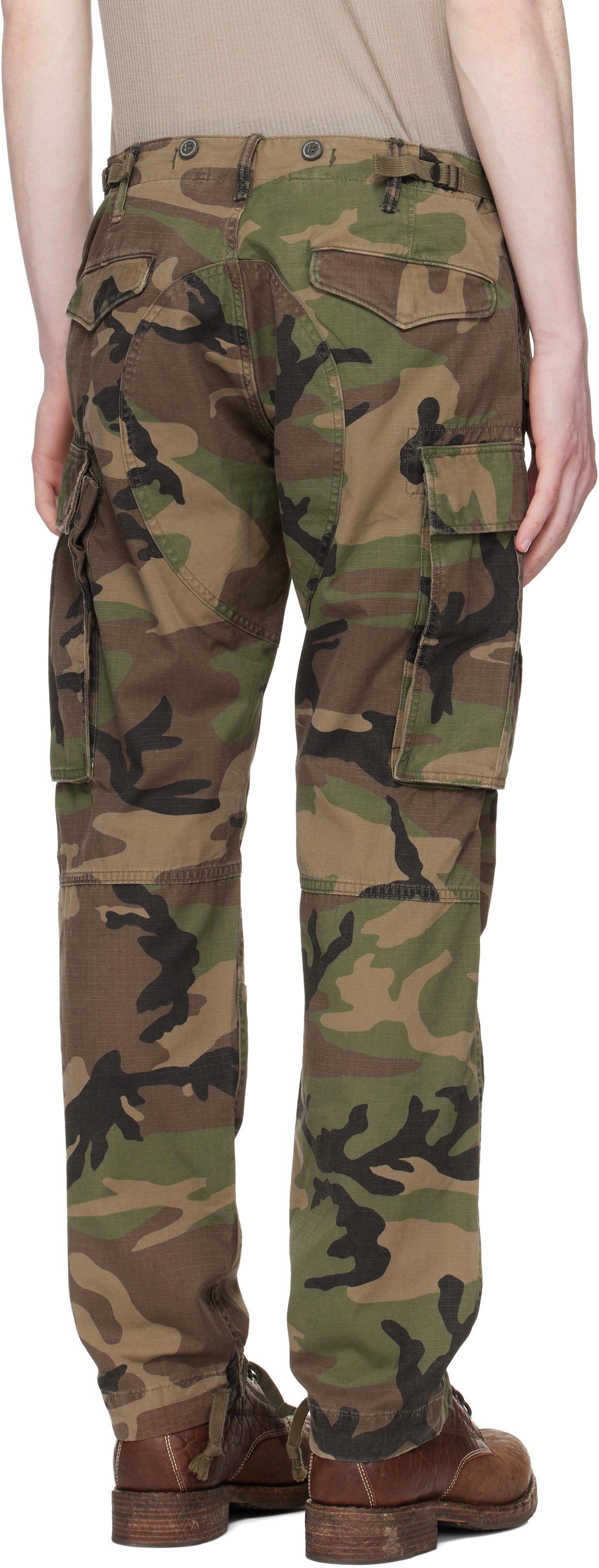 RRL Khaki Regiment Camo Ripstop Cargo Pants