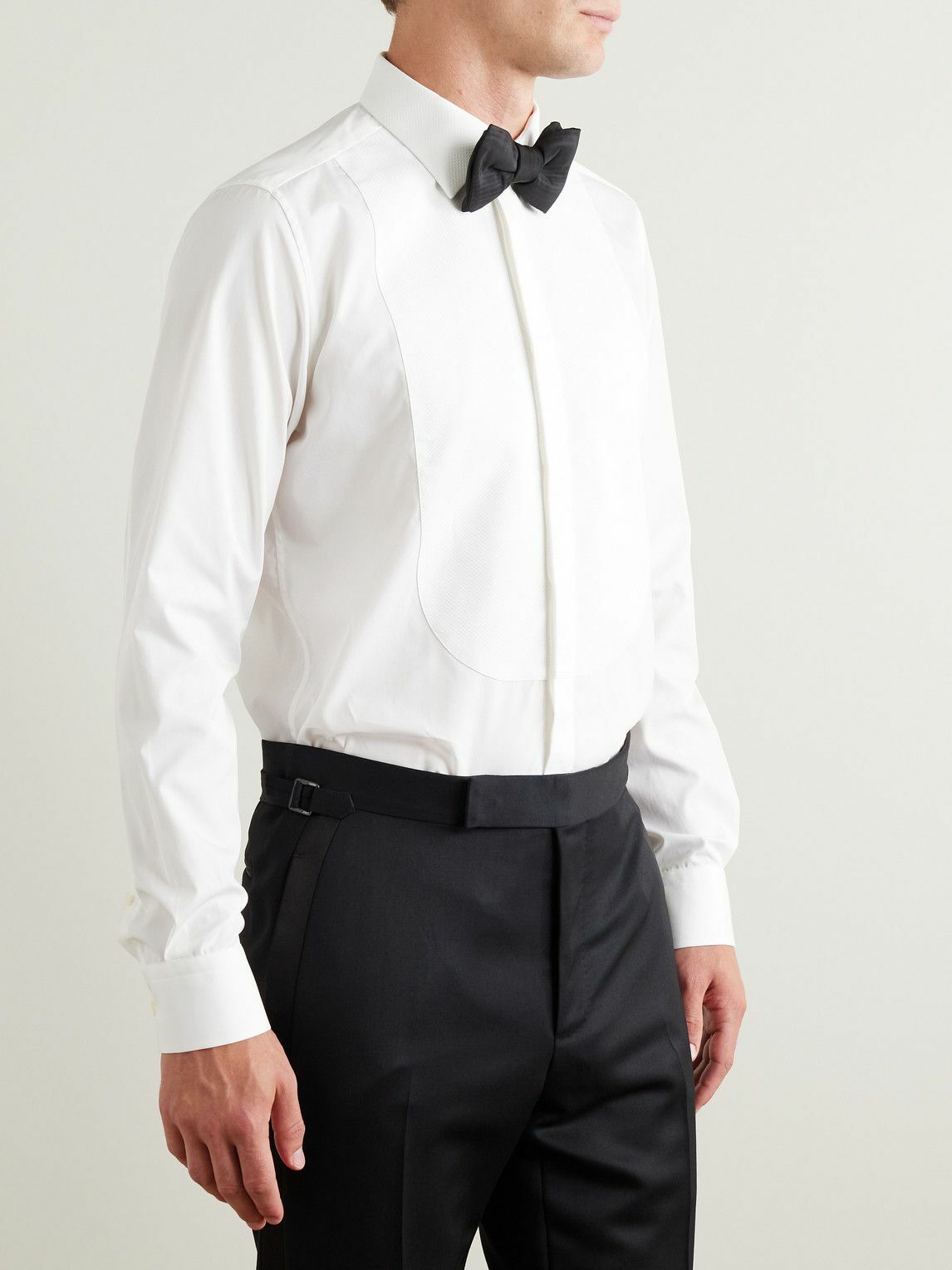Mr P. - Cotton Bib-Front Tuxedo Shirt - White Mr P.