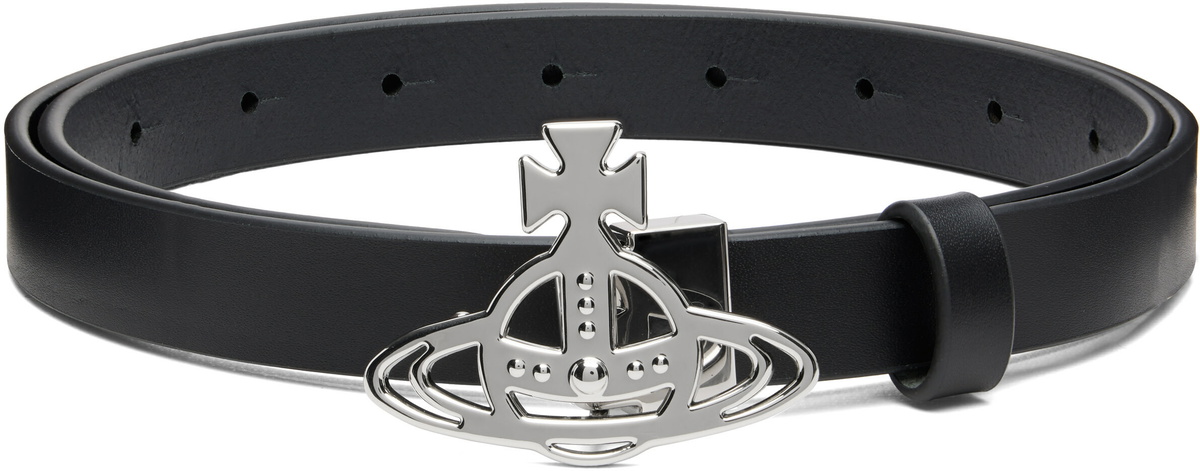 Vivienne Westwood Black Small Line Orb Belt