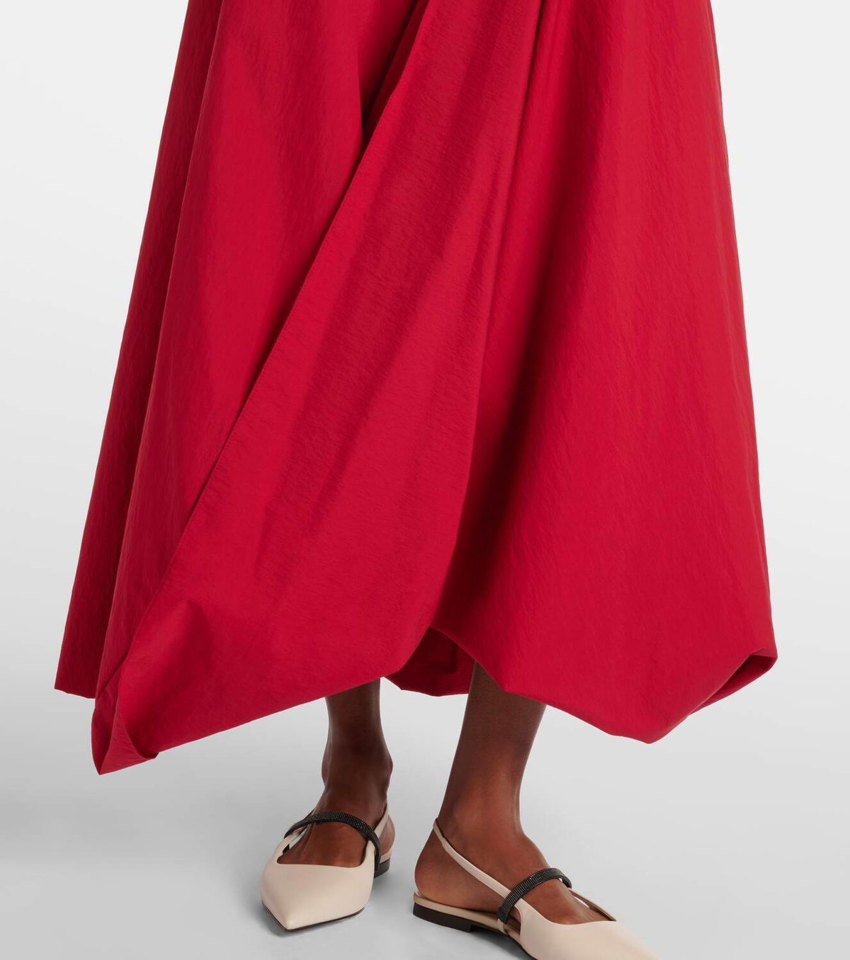 Brunello Cucinelli Cotton-blend midi skirt