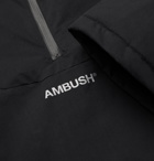 AMBUSH® - Logo-Print Padded Hooded Cotton-Blend Shell Coat - Black