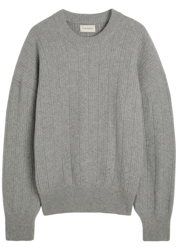 Photo: Oliver Spencer Overton Merino Wool Jumper Grey