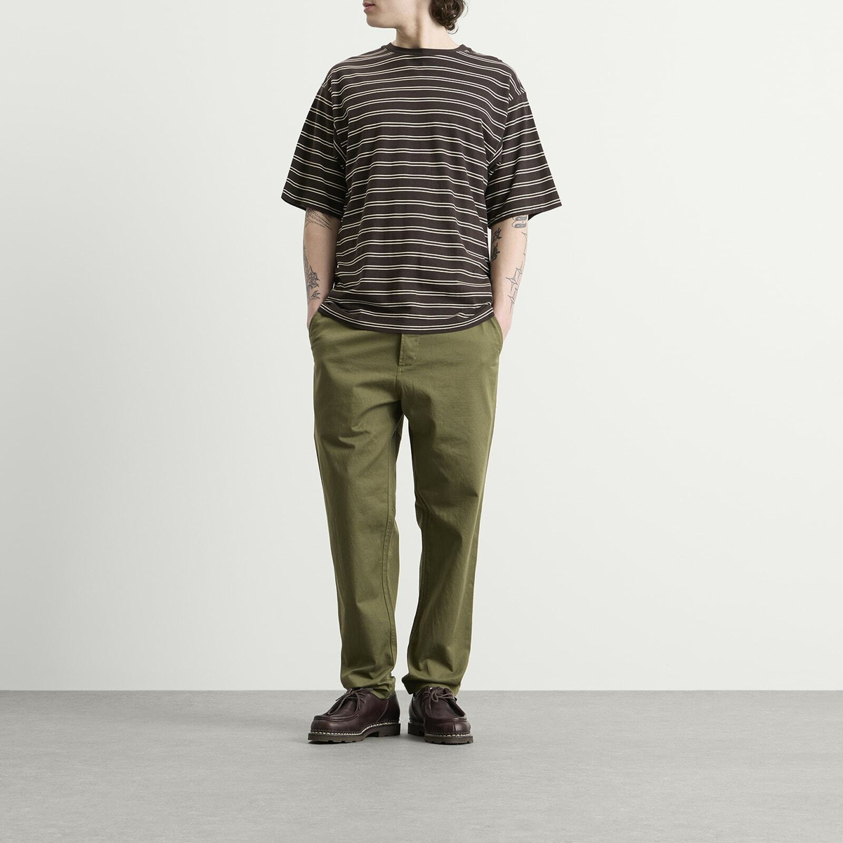 Universal Works Men's Twill Military Chino in Light Olive