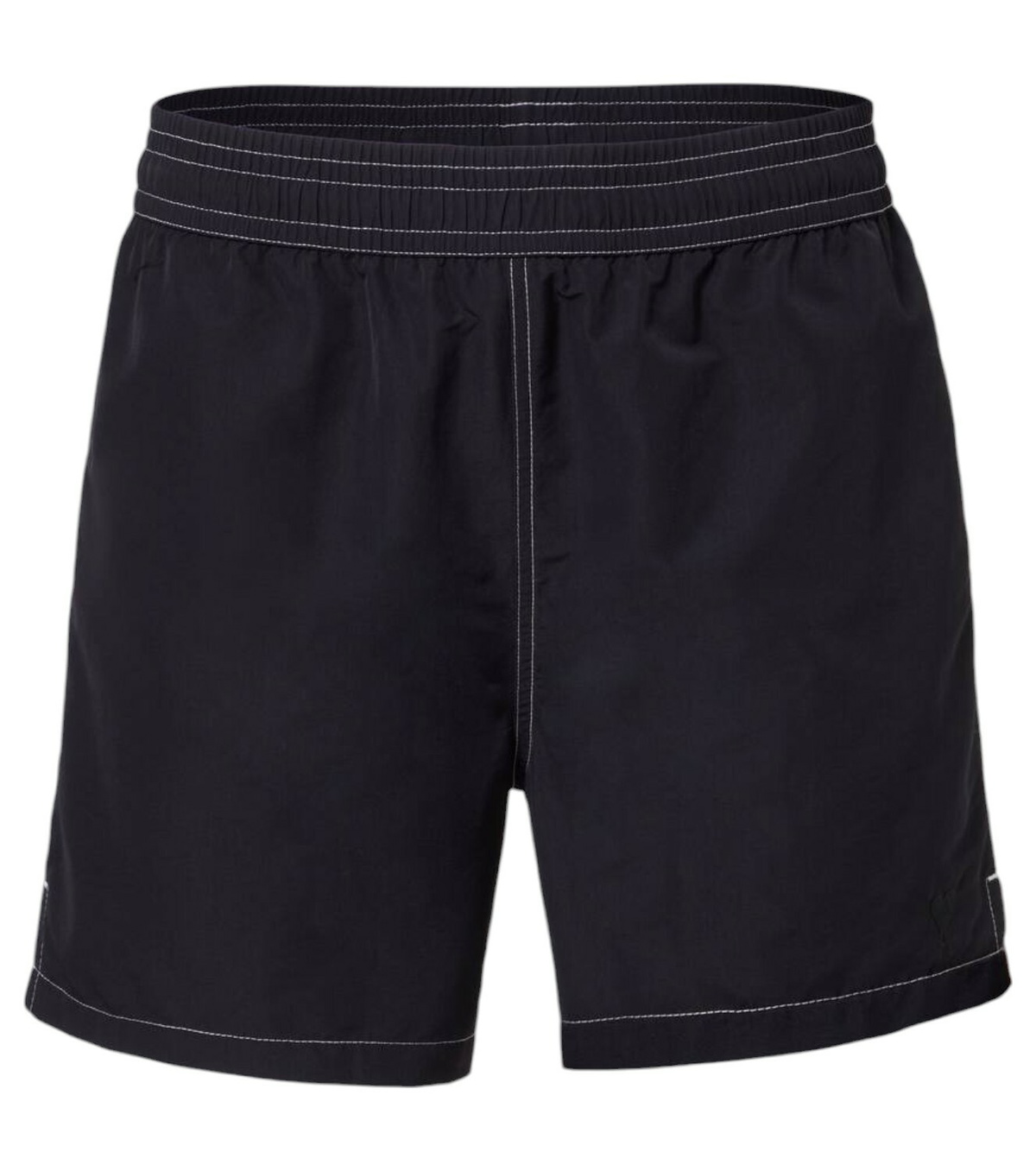 AMI Men's Gingham Small Heart Swim Short in Black/White AMI