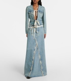 Maison Margiela Frayed denim maxi skirt