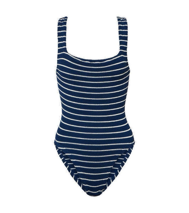 Photo: Hunza G Square Neck striped swimsuit