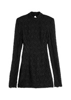 Rotate Sunday Lace-up Lace Mini Dress Black