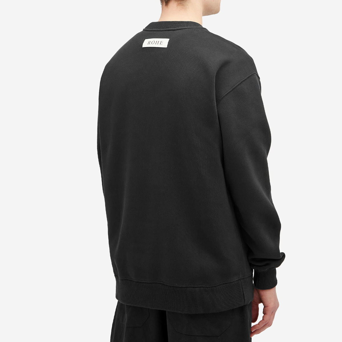 Róhe Men's Oversized Logo Crew Sweatshirt in Black