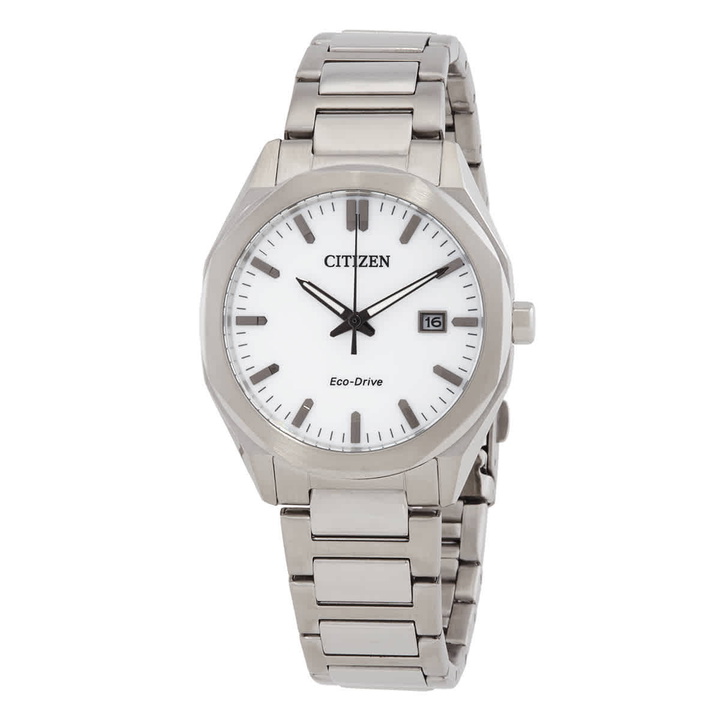 Photo: Citizen Octangle Eco-Drive White Dial Unisex Watch BM7620-83A