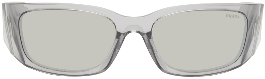 【関税込み】Prada Eyewear グレー Symbole サングラス Prada Eyewear Gray 'Prada Symbole' Sunglasses Prada
