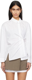 Juun.J White Twisted Wrap Shirt