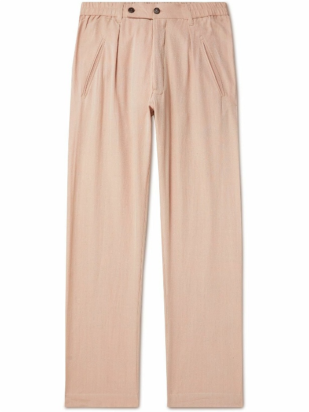 Photo: SMR Days - Straight-Leg Bamboo and Cotton-Blend Trousers - Pink