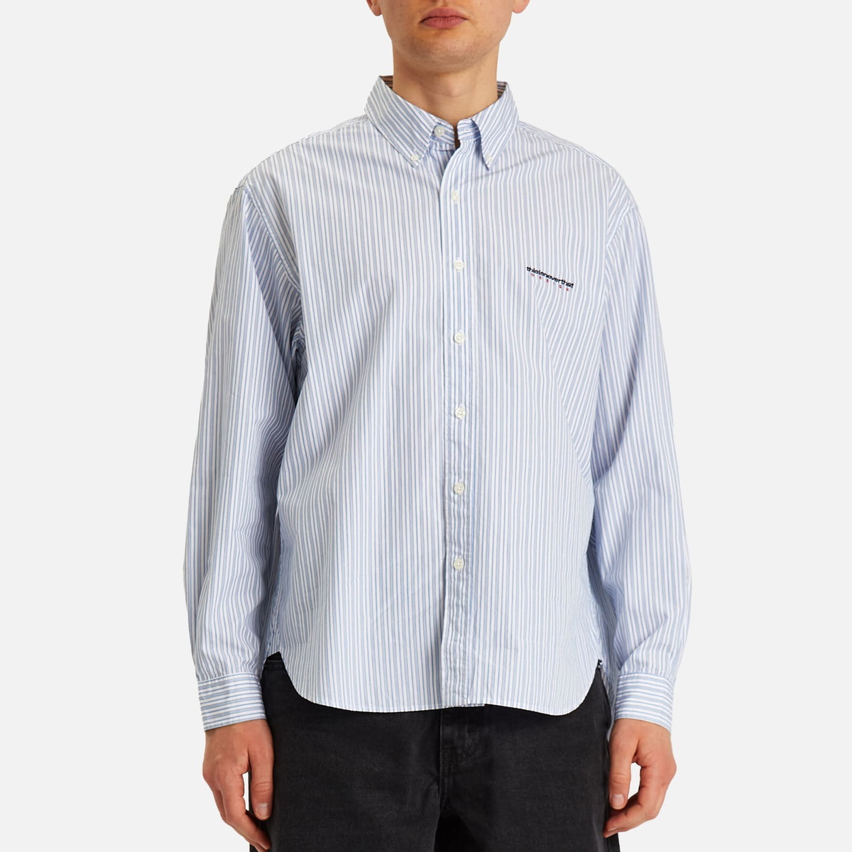thisisneverthat DSN Striped Shirt ホワイト S thisisneverthat Men's Dsn Striped Shirt in White thisisneverthat